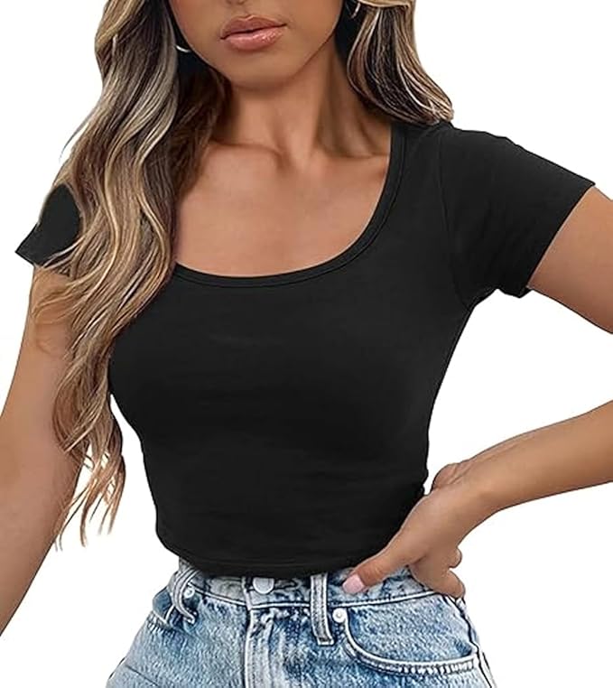 SHORT SLEEVES COTTON CROP TOP