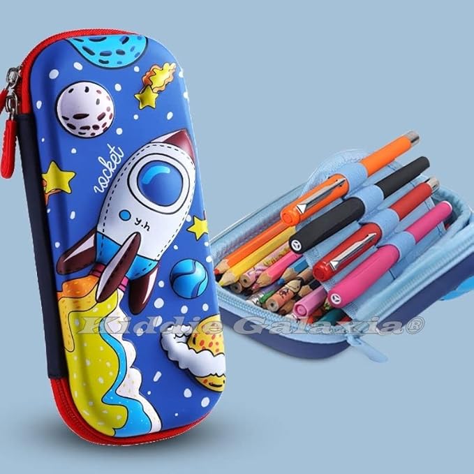 Pencil Case Large Capacity Pencil Pouch 3D Cover Eva Compass School Organizer For Students Kids Stylish Pen Holder Pouch, Cosmetic Bag