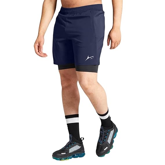 2 in 1 Active Dual Shorts with Inner Tights Layer