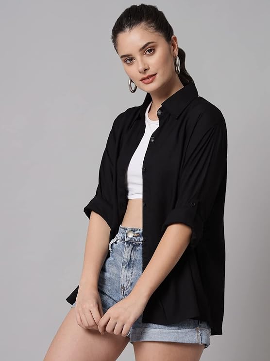 Women Regular Fit Solid Casual Shirt