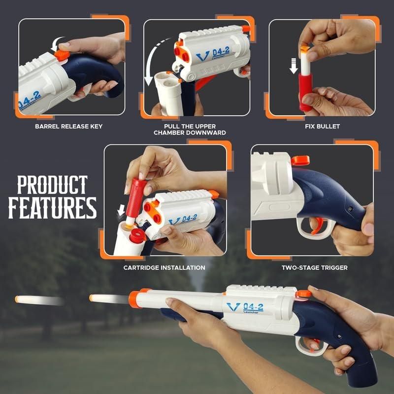 Shotgun Toy Gun for Kids with 10 Foam Bullets