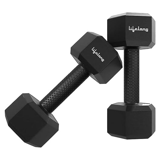 Hex Dumbbells Pack of 2 for Home Gym Equipment Fitness Barbell