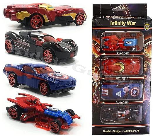 Mini Metal Car for Kids, Avenger Car Pack of 4 Mini Racers Series Diecast Cars Suitable for Children