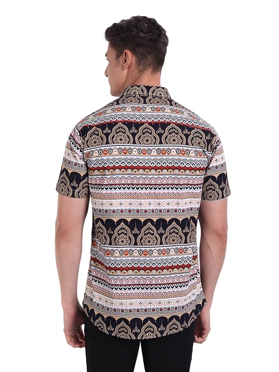 Slim Fit Cotton Casual Printed Shirt for Men