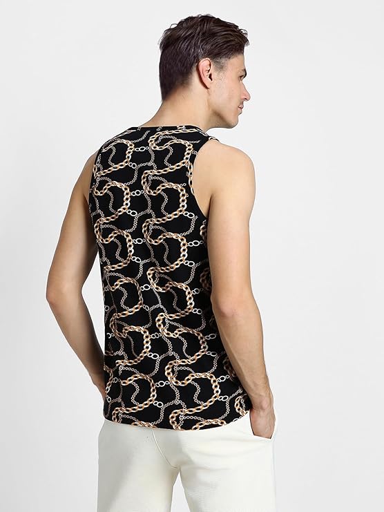 Men Sleeveless Tshirt, All Over Printed Vest for Men, Cotton Sando for Beach Wear, Gym, Cycling, Running, & Other Sports