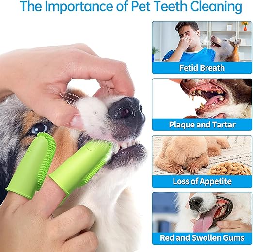 Teeth Cleaning Set Soft Bristles for Easy Dental Care Toothbrush Suitable for Large to Small Dogs Cats and Small Pets Color