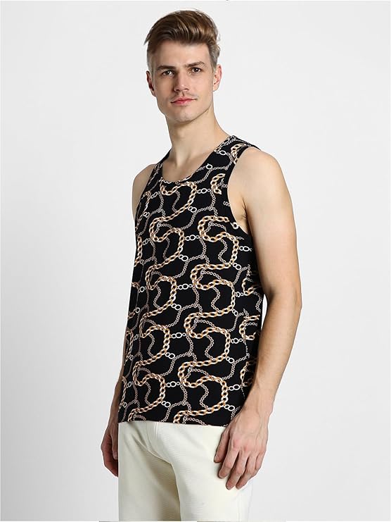 Men Sleeveless Tshirt, All Over Printed Vest for Men, Cotton Sando for Beach Wear, Gym, Cycling, Running, & Other Sports