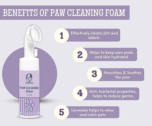 Dog Paw Cleaning Foam with Silicone Brush - 150ml