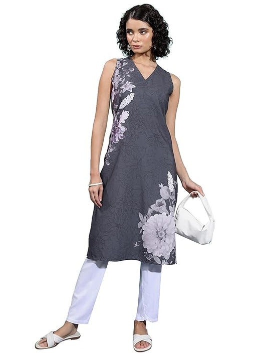 Women Regular Fit Sleeveless Kurta