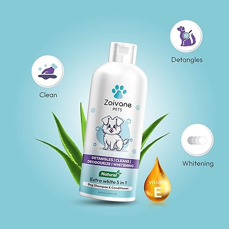 Extra White 5 in 1 Dog Shampoo & Conditioner for Whitening