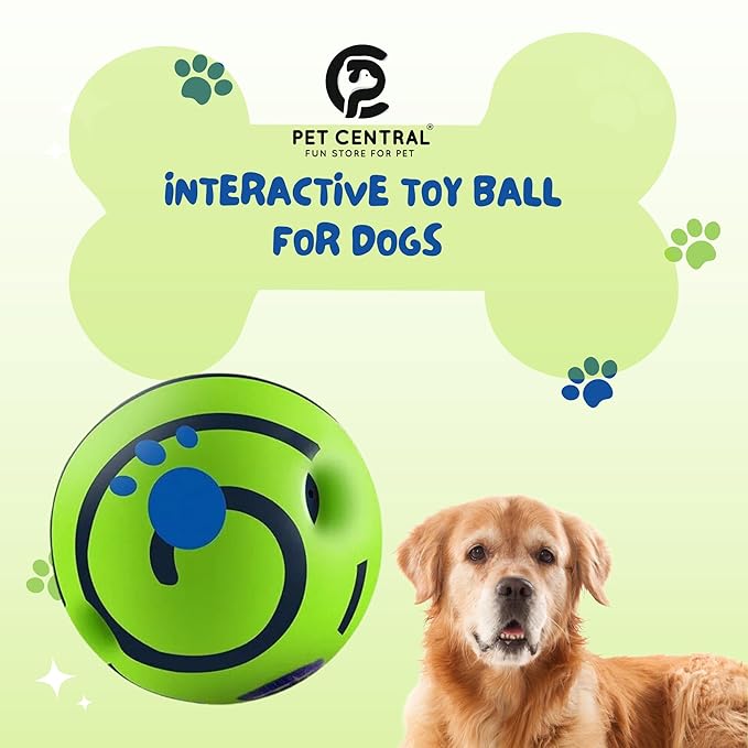 Toy Ball for Dogs Bouncing Giggle Ball Chew Ball for Aggressive Dogs Molar Dog Ball Self Moving Dog Toys Green Fun Ball for Medium and Large Dogs Pet Supplies