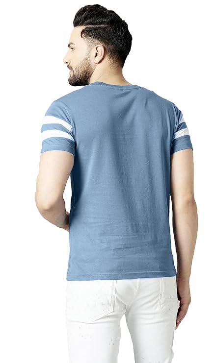 Men's Cotton Half Sleeve Regular Fit Striped T-Shirt