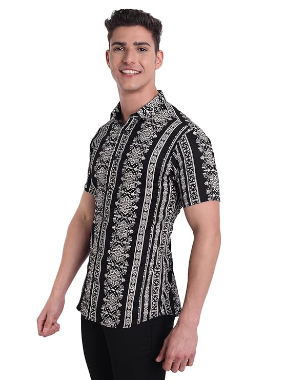 Slim Fit Cotton Casual Printed Shirt for Men