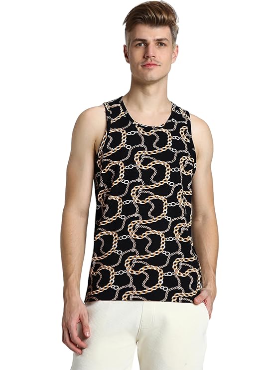 Men Sleeveless Tshirt, All Over Printed Vest for Men, Cotton Sando for Beach Wear, Gym, Cycling, Running, & Other Sports