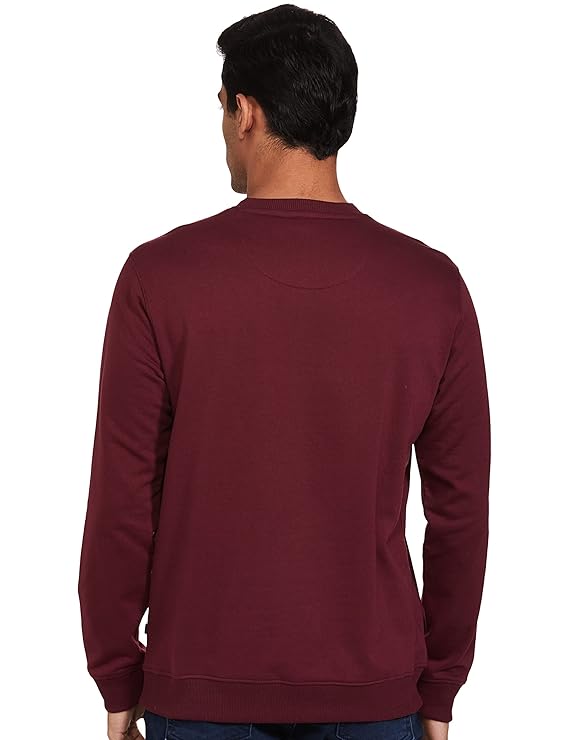 Men Cotton Blend Mock Neck Sweatshirt