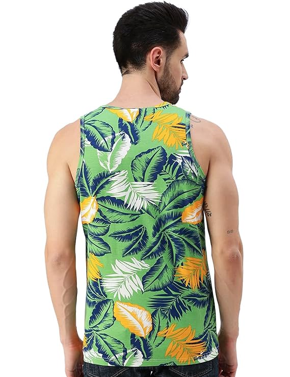 Men Sleeveless Tshirt, All Over Printed Vest for Men, Cotton Sando for Beach Wear, Gym, Cycling, Running, & Other Sports