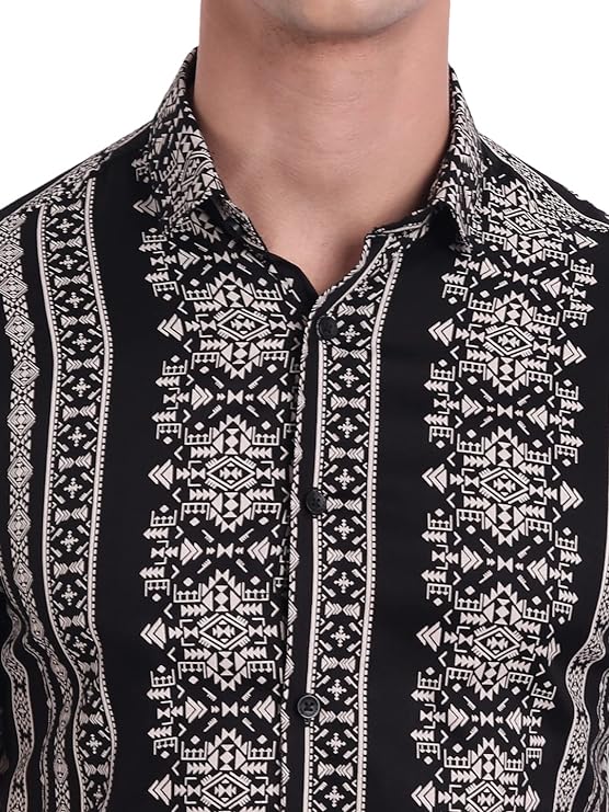 Slim Fit Cotton Casual Printed Shirt for Men