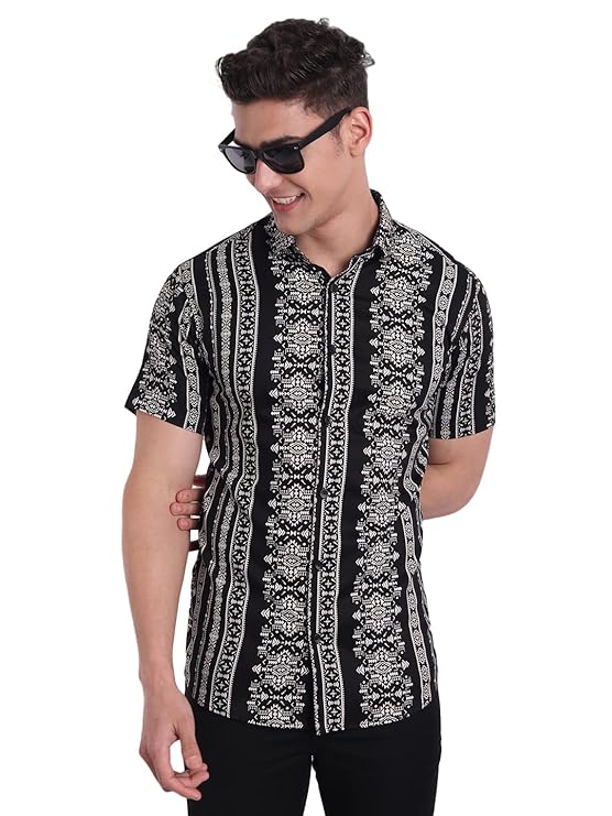 Slim Fit Cotton Casual Printed Shirt for Men