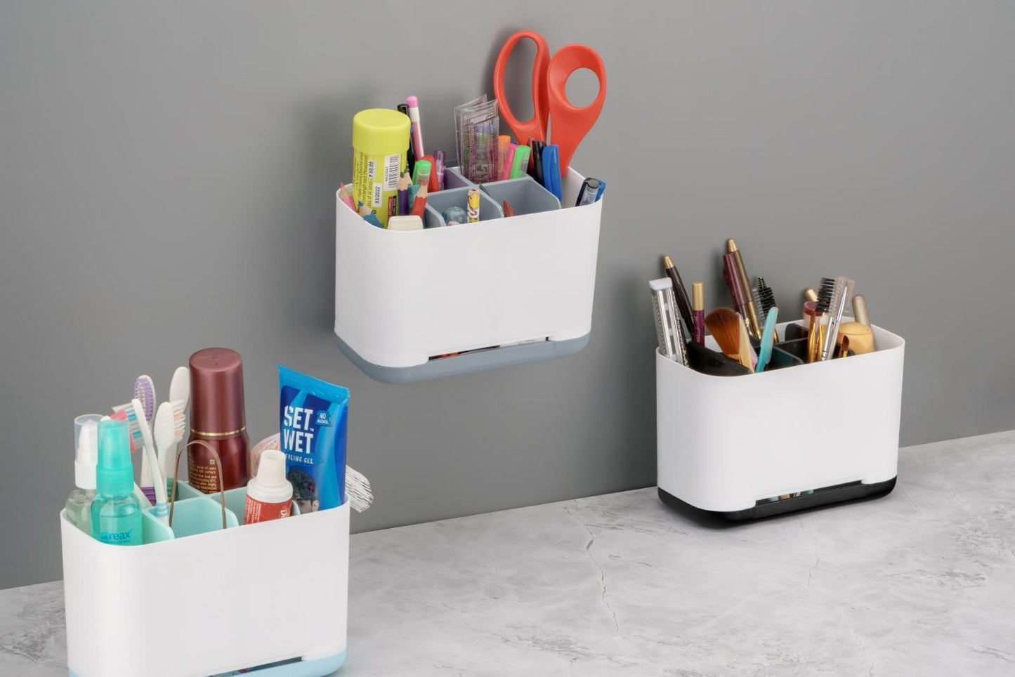 Toiletries Holder Stand Plastic Caddy Organizer Box