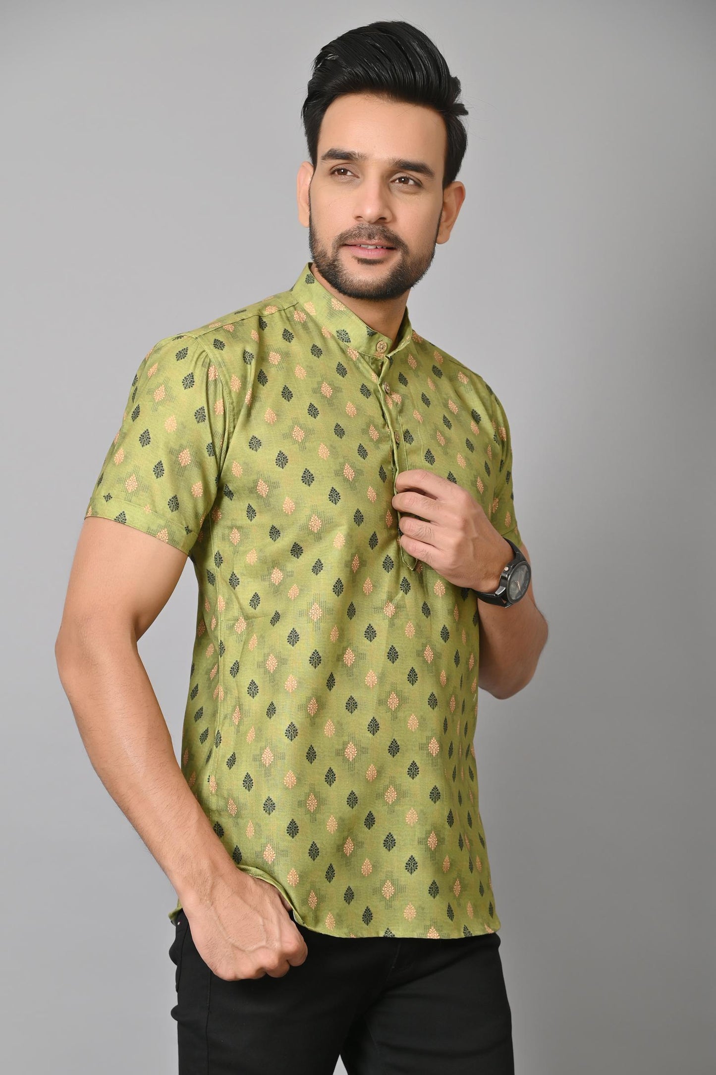 Gasperity Cotton Printed Half Sleeves Mens Casual Shirt