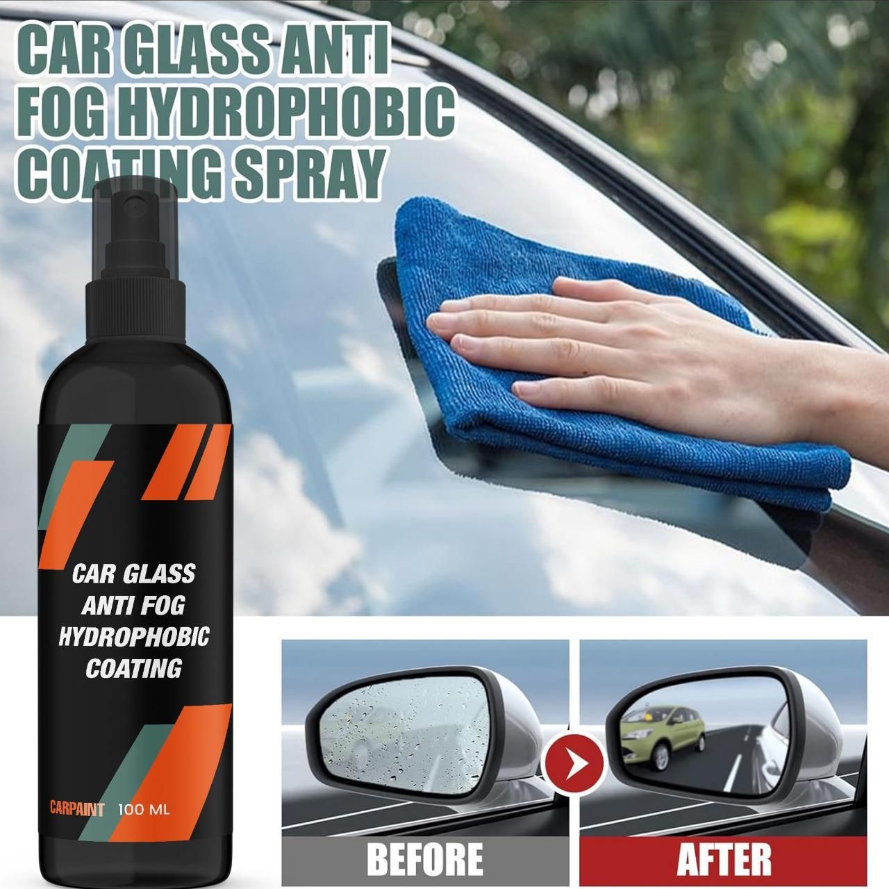 Car Glass Anti-Fog Hydrophobic Coating 100ml(Pack Of 1)