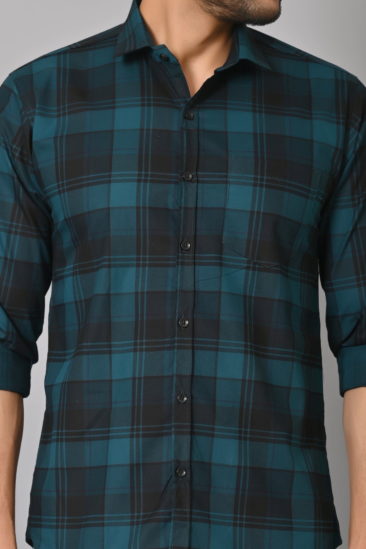 Gasperity Cotton Checks Full Sleeves Mens Casual Shirt