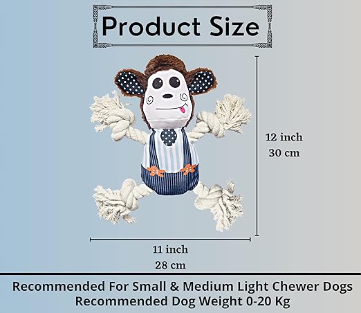 Puppies Crinkle Paper Rope Plush Toy for Dogs