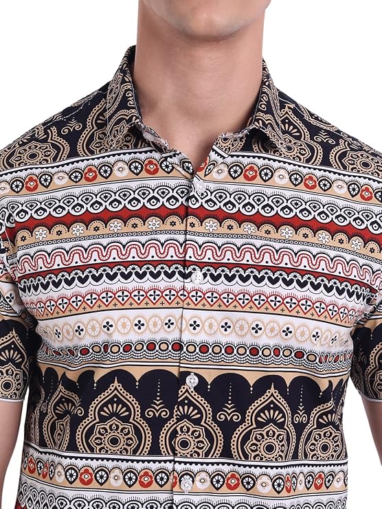 Slim Fit Cotton Casual Printed Shirt for Men