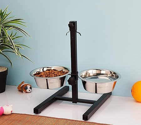 Adjustable Double Diner for Food and Water for Dog & Cat