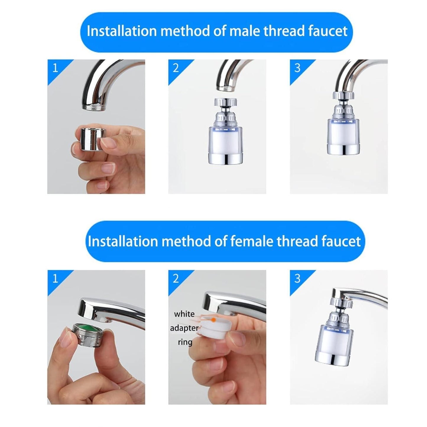 360-Degree Rotating Sink Water Faucet Filter