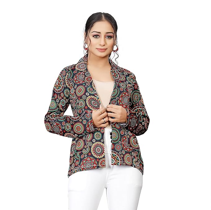 Women's Satin Jacket-Style Shrug with Shawl Collar and Pockets