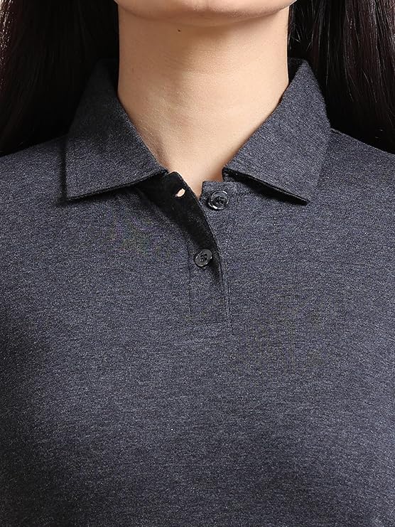 Womens Collar Neck Half Sleeve Solid Polo T-Shirt