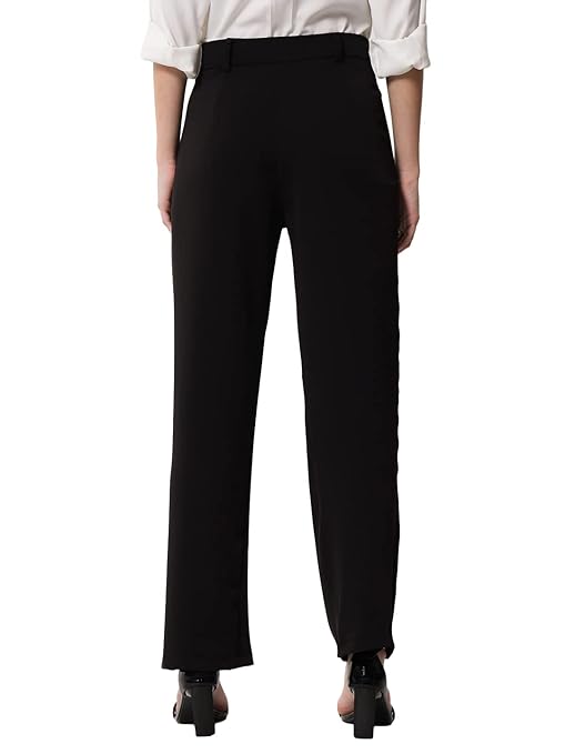 Women's High Rise Viscose Rayon Relaxed Fit Trousers