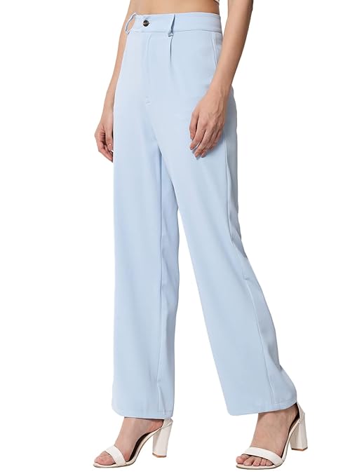 Women's High Rise Viscose Rayon Relaxed Fit Trousers