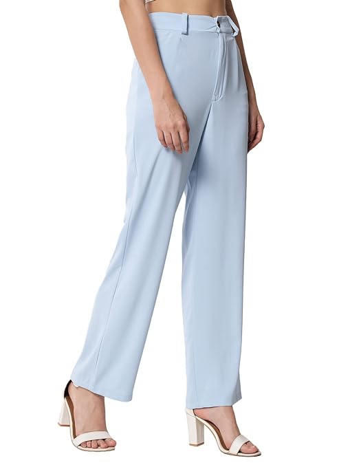 Women's High Rise Viscose Rayon Relaxed Fit Trousers