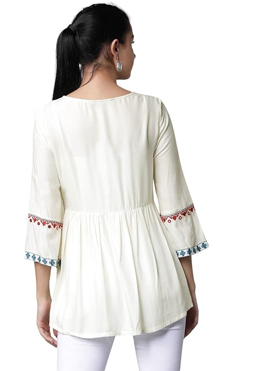 Women's Embroidered Rayon Regular Fit Top