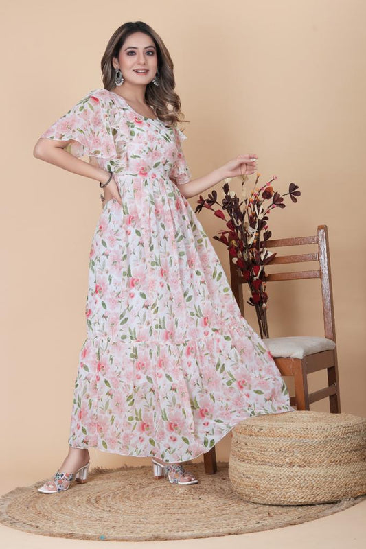 Georgette long maxi dress