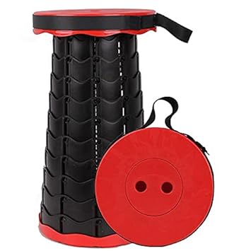 Foldable Retractable Height Adjusting Stool Space Saving Telescopic Stool for Fishing Hiking