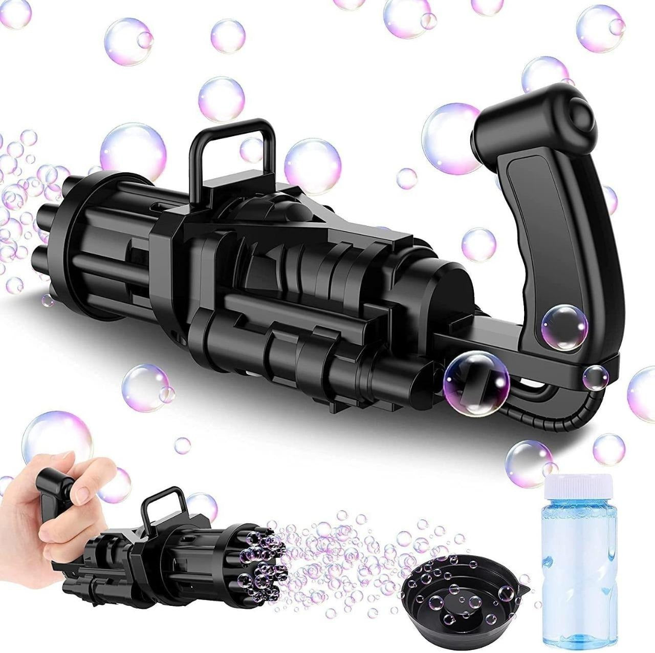 8-Hole Electric Bubbles Gun for Toddlers Toys, New Gatling Bubble Machine Outdoor Toys