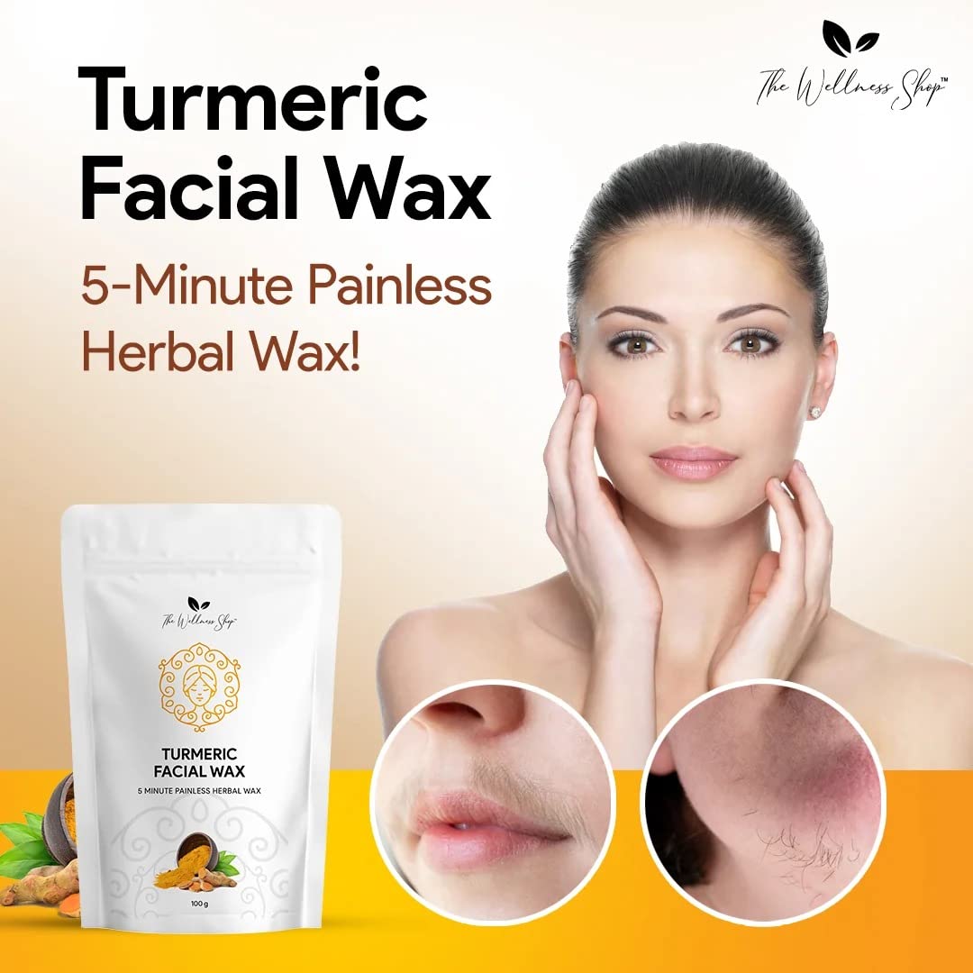 TURMERIC FACIAL WAX - 5 MINUTE PAINLESS HERBAL WAX POWDER (100g)