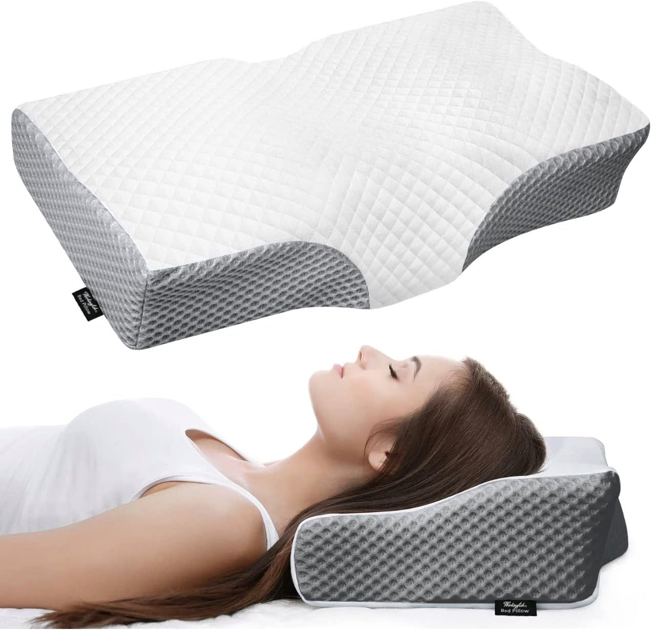 2-in-1 Ergonomic Contour Orthopedic Pillow for Neck Pain