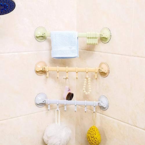 Vacuum Suction Cup Wall Rack 6 Hooks (Pack of 2)