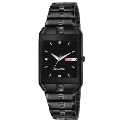 Trending Black Square Day & Date Dial and Black Stainless Steel