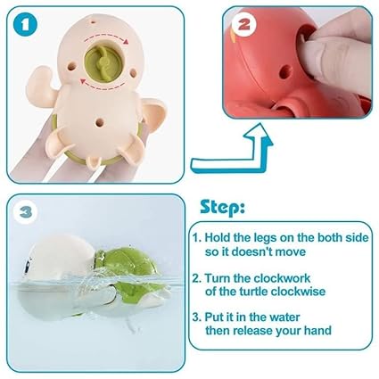 Swimming Turtle Bath Toy for Kids,Wind Up Water Floating Toys ( Pack of 2 )