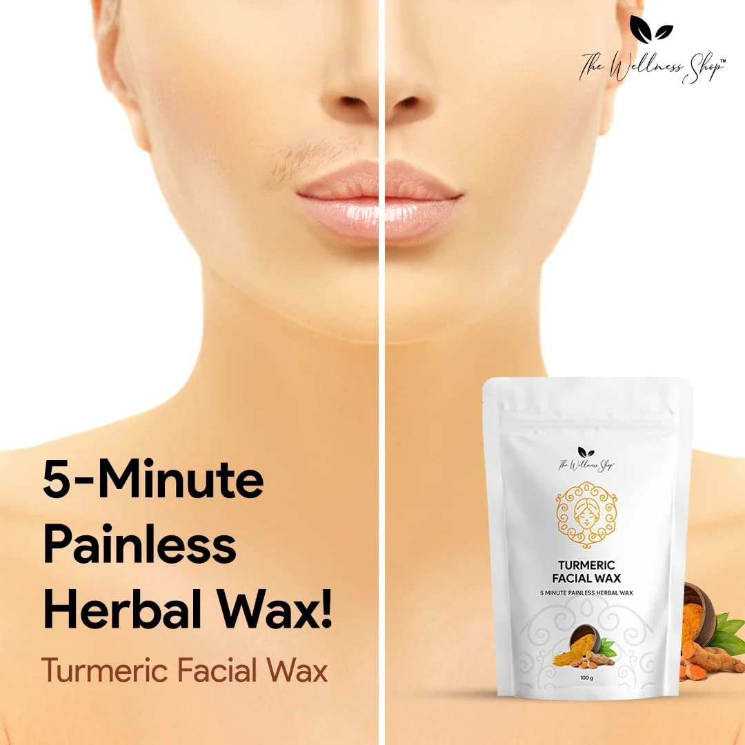 TURMERIC FACIAL WAX - 5 MINUTE PAINLESS HERBAL WAX POWDER (100g)