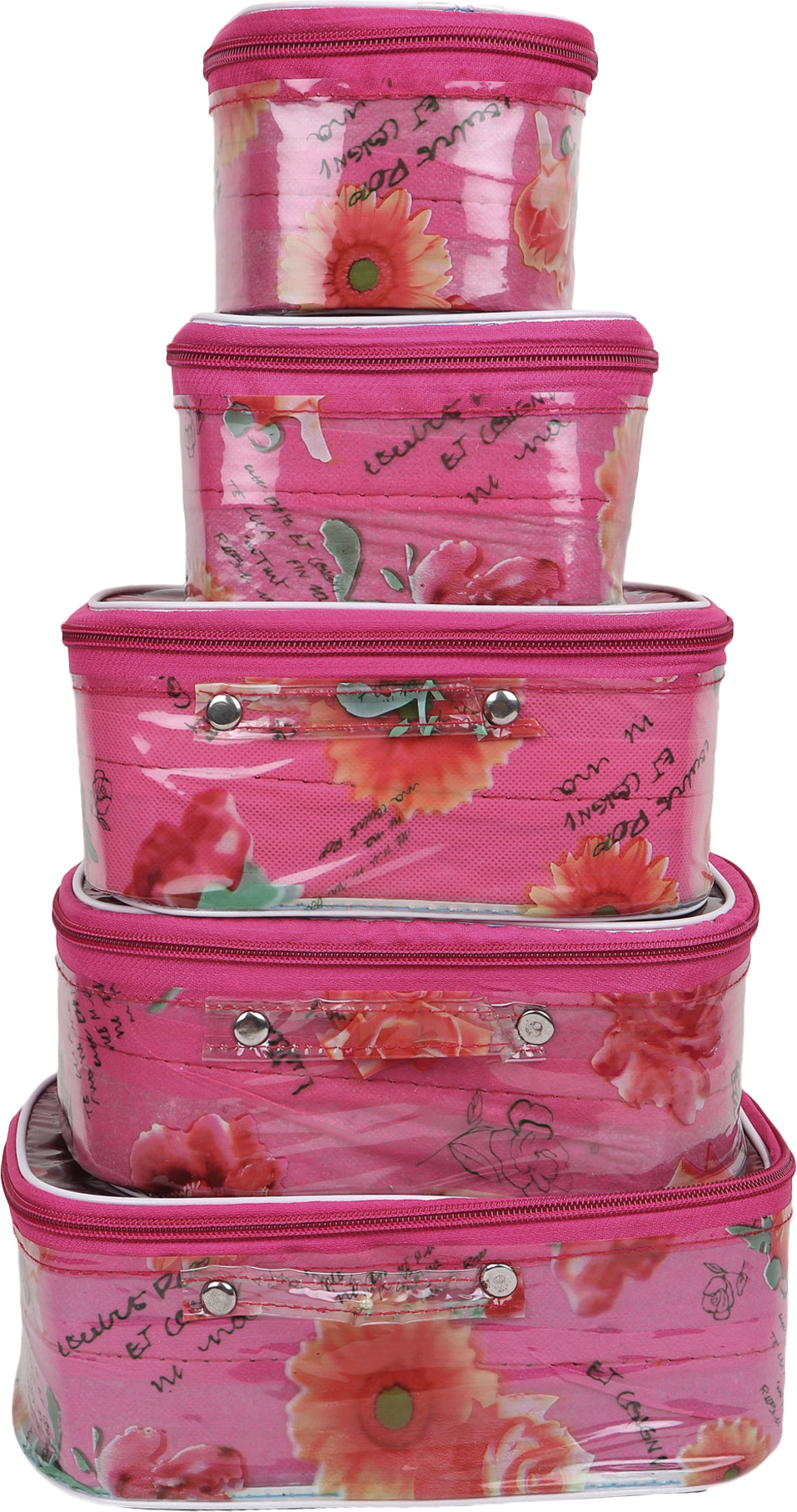 Rasafa Pack of 5 Fashionable High quality Makeup Kit box, Bangle Box (Pink, Multicolor)