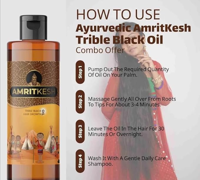 Amritkesh Tribal Black Hair Growth Oil 100ml (Pack of 2)