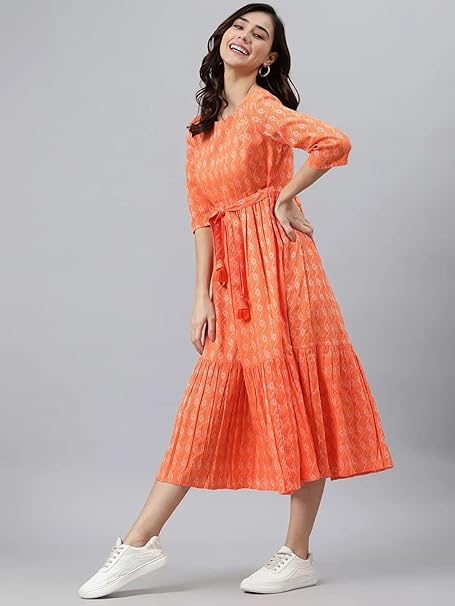 Printed Women's Casual Wear Western Dress