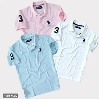 Multicoloured Polo Tshirts Pack of 3 ( color as per availability)